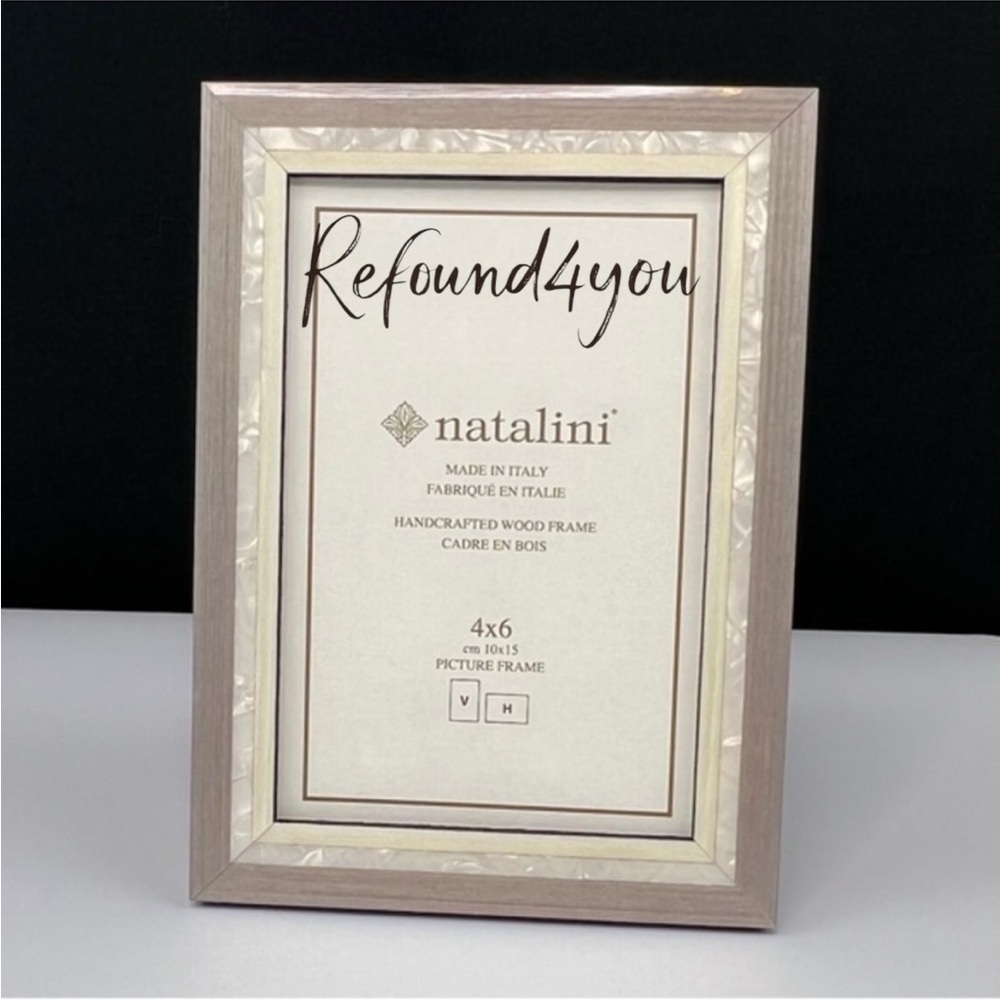 Natalini - ‘Gray Pearl’ wood picture frame. 4“ x 6“. NWT.